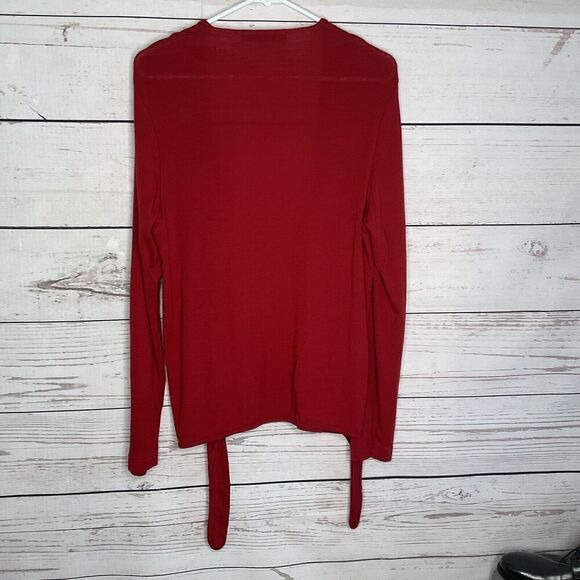 Bay Road‎ Merinos Womens L-16 Open Tie Front Cardigan Sweater Red New Zealand - Picture 7 of 9